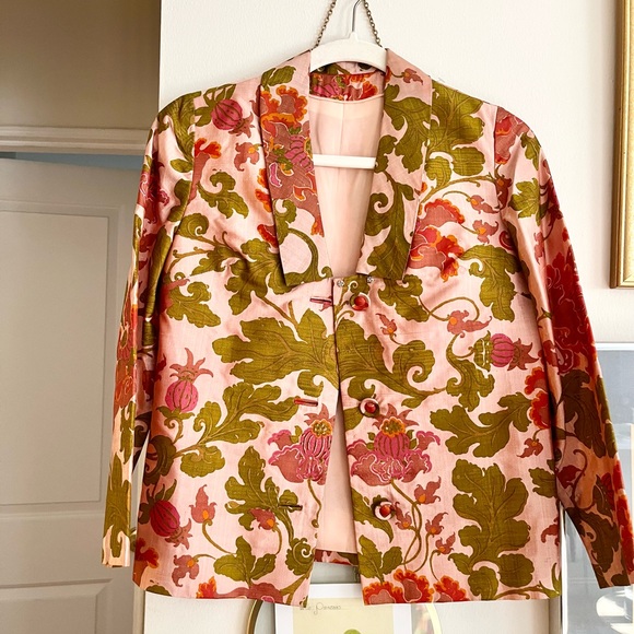 Vintage 1960s-1970s-era Handmade Floral Print Dress w/Matching Jacket - Picture 3 of 4